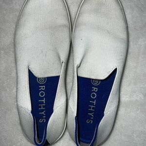 Rothy's Women's White and Blue Slip-On Flats